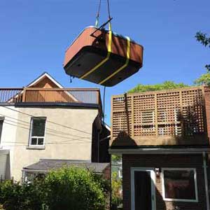 Crane Lifting Hot Tub